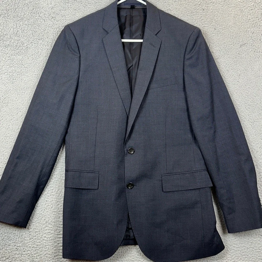 J Crew Ludlow Blazer Men 40L Charcoal Grey Italian Wool Tollegno 1900 Sport Coat